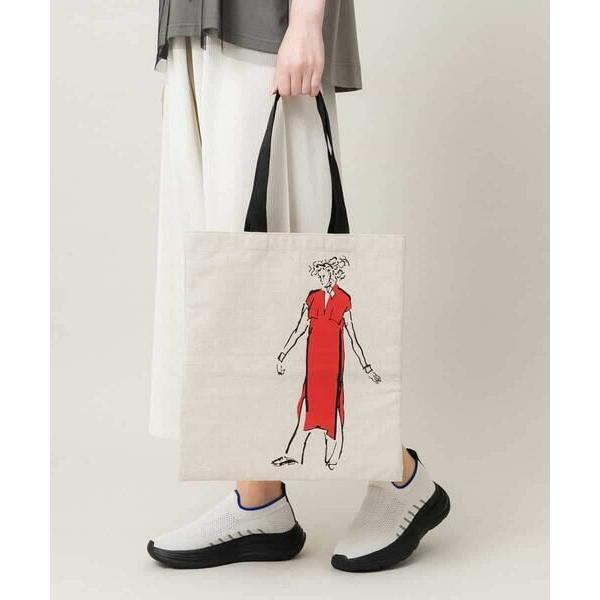 HIROKO KOSHINO / ヒロココシノ ファッションイラストリネン混トートバッグ