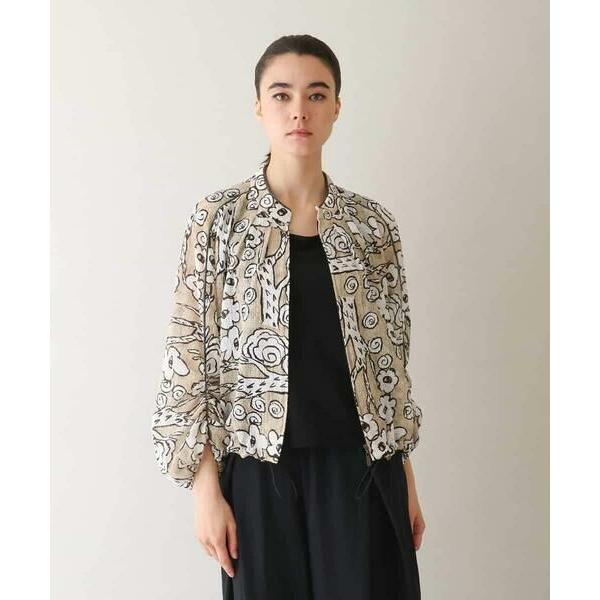 HIROKO KOSHINO / ヒロココシノ フラワーモチーフドロストデザインブルゾン /洗える