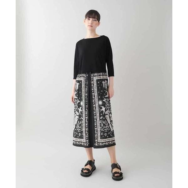 HIROKO KOSHINO / ヒロココシノ ボタニカルアートパネルワンピース/日本製