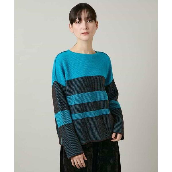HIROKO KOSHINO / ヒロココシノ 配色ボーダー柄ウールニット
