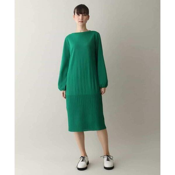 HIROKO KOSHINO / ヒロココシノ 裾プリーツデザインニットワンピース