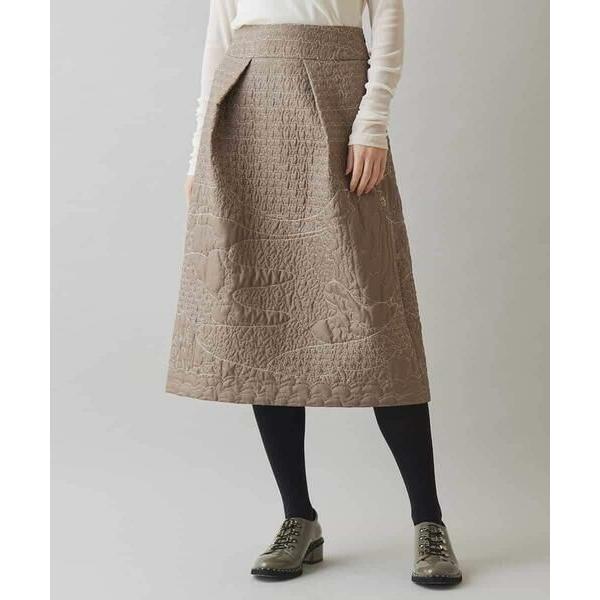 HIROKO KOSHINO / ヒロココシノ アートキルティングタックデザインスカート/日本製