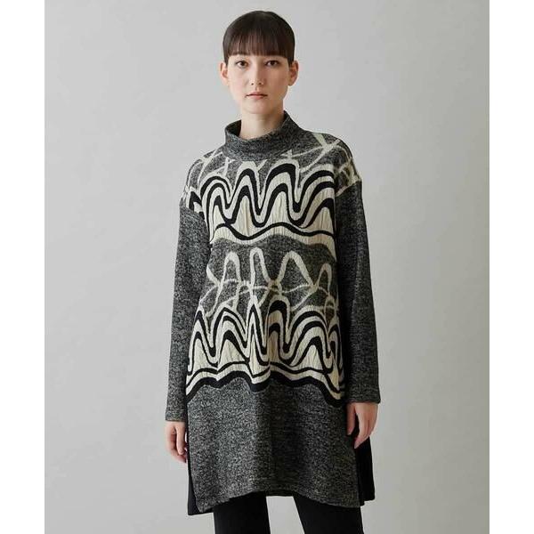 HIROKO KOSHINO / ヒロココシノ ウェーブモチーフジャカードチュニック/日本製