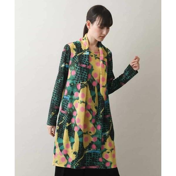 HIROKO KOSHINO / ヒロココシノ アートモチーフ立体タックチュニック /日本製/洗える