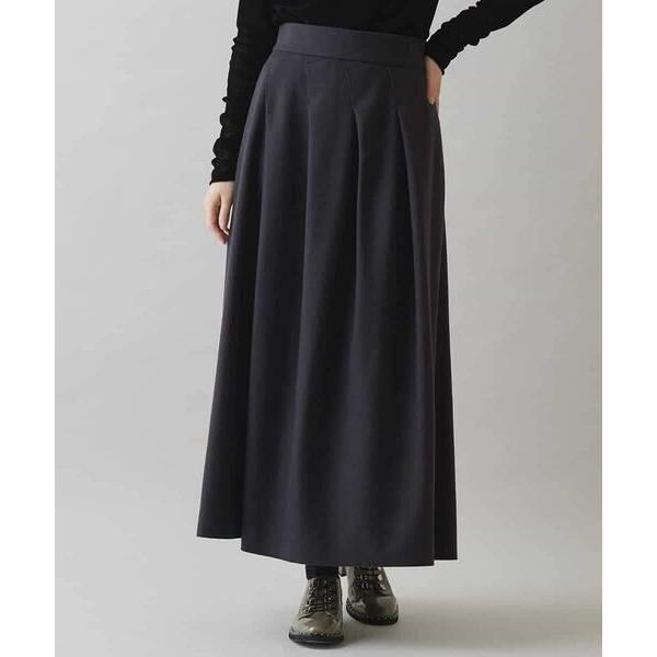 HIROKO KOSHINO / ヒロココシノ ミルドジャージータックフレアスカート/日本製