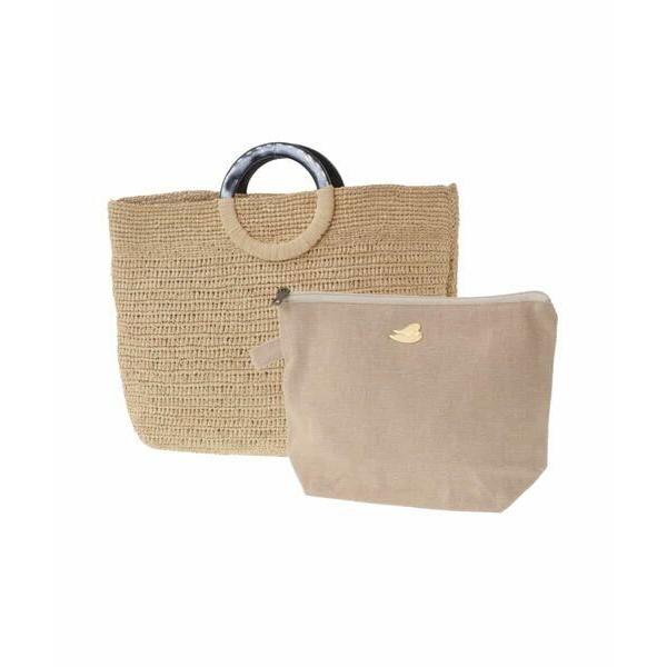 HIROKO KOSHINO / ヒロココシノ 【ポーチ付き】ラフィアバッグ