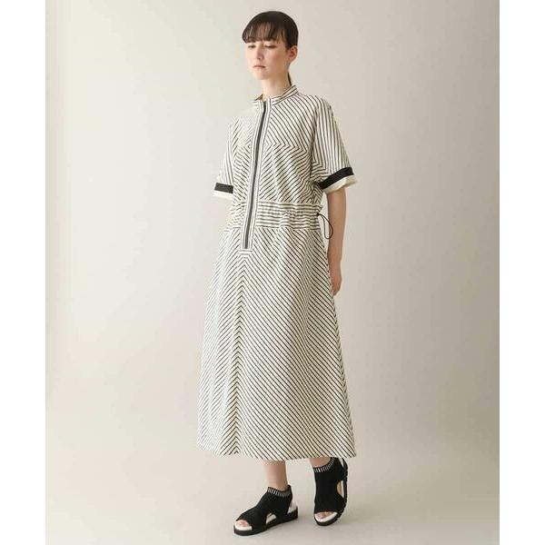 HIROKO KOSHINO / ヒロココシノ ウエストドロストストライプワンピース /洗える