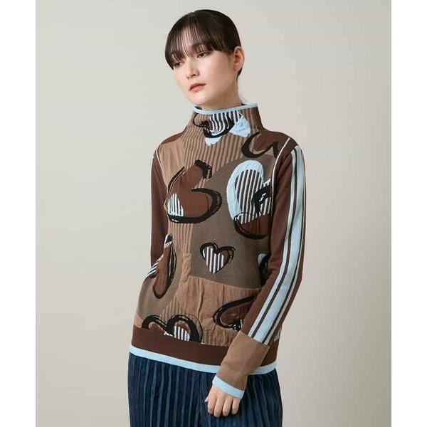 HIROKO KOSHINO / ヒロココシノ ハートモチーフジャカードニットプルオーバー /日本製...