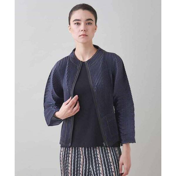 HIROKO KOSHINO / ヒロココシノ デニムライクプリーツジャケット/洗える