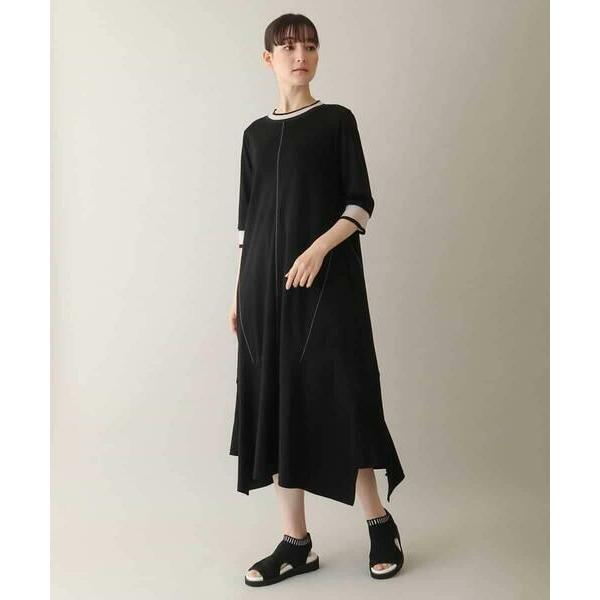 HIROKO KOSHINO / ヒロココシノ シアーラインリブアクセントワンピース /日本製/洗え...
