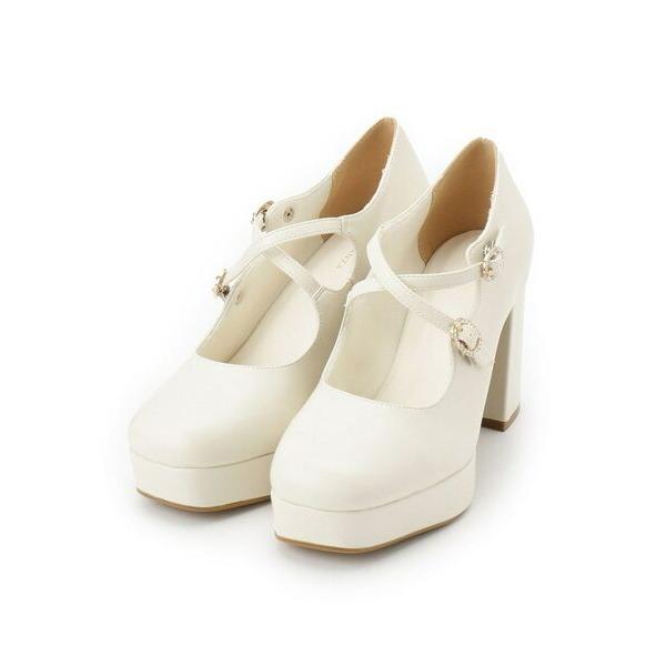 ESPERANZA / エスペランサ クロスダブルバックル厚底パンプス 結婚式二次会 パーティー 2...