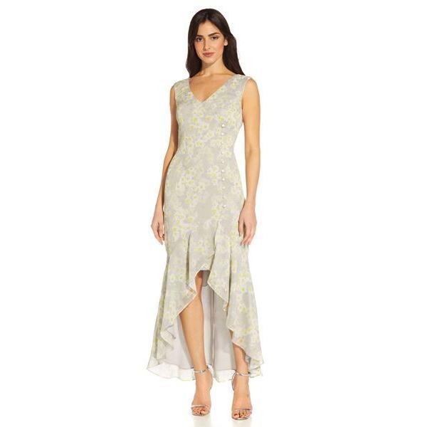 Adrianna Papell / アドリアナ パペル Floral Chiffon Buttone...