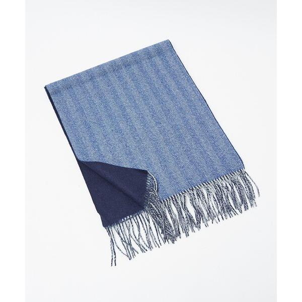 DESIGNWORKS / デザインワークス ダブルフェイス ヘリンボーン カシミヤマフラー