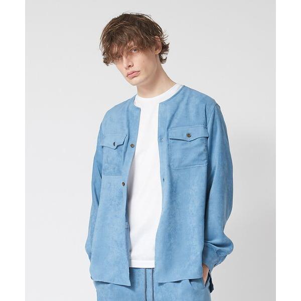 DESIGNWORKS / デザインワークス 【セットアップ対応】スウェード調ノーカラーミリタリー ...