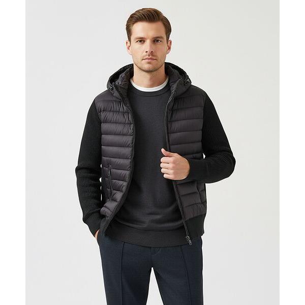 DESIGNWORKS / デザインワークス ニットコンビ　ダウンフード タフタ ブルゾン