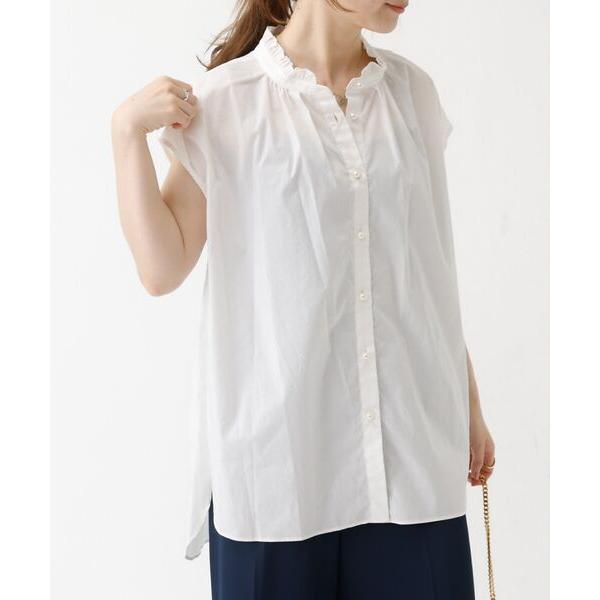 DESIGNWORKS / デザインワークス パールボタンノースリーブブラウス