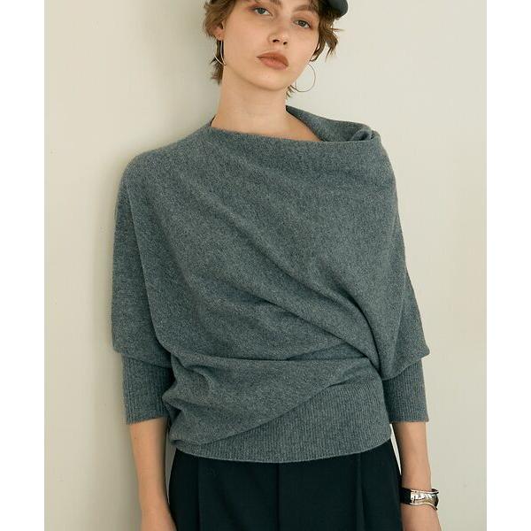 DESIGNWORKS / デザインワークス ウールホールガーメントアシメトリーニット