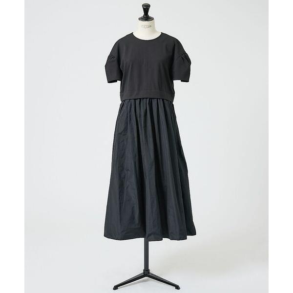 DESIGNWORKS / デザインワークス タックスリーブタフタドッキングワンピース