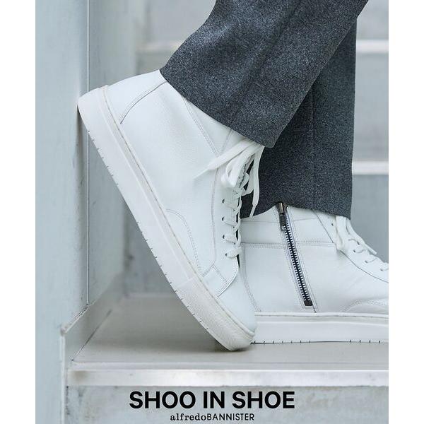 alfredoBANNISTER / アルフレッド・バニスター サイドジップ ハイカット レザースニ...