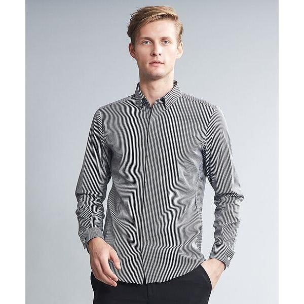 5351POUR LES HOMMES / 5351プール・オム アルビニストライプストレッチドレス...