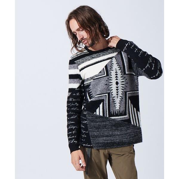 5351POUR LES HOMMES / 5351プール・オム パッチワークニットプルオーバー