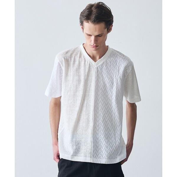 5351POUR LES HOMMES / 5351プール・オム パッチワーク  PUレザー Vネッ...