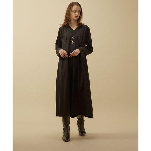 PLAIN PEOPLE / プレインピープル ウールナイロンVネックワンピース