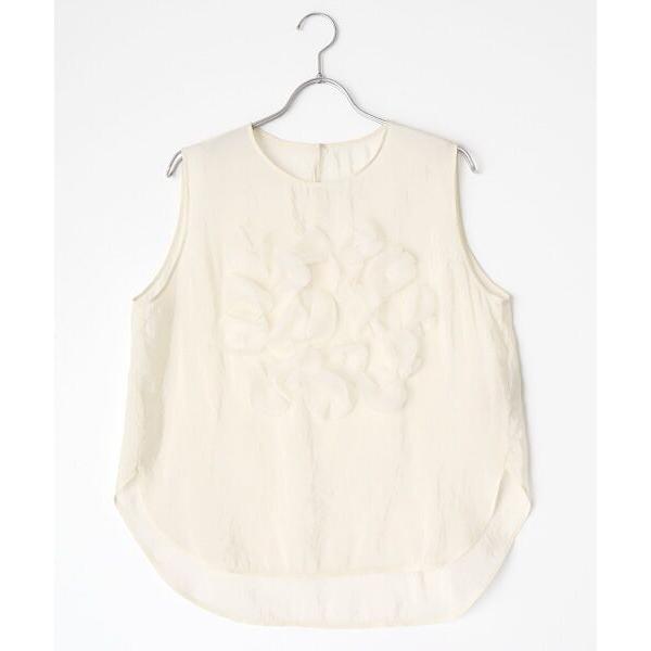 PLAIN PEOPLE / プレインピープル シルキーオーガンジーモチーフブラウス