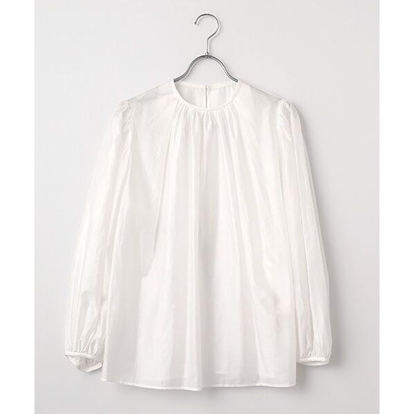 PLAIN PEOPLE / プレインピープル アセテートリヨセルローンシアーギャザーブラウス