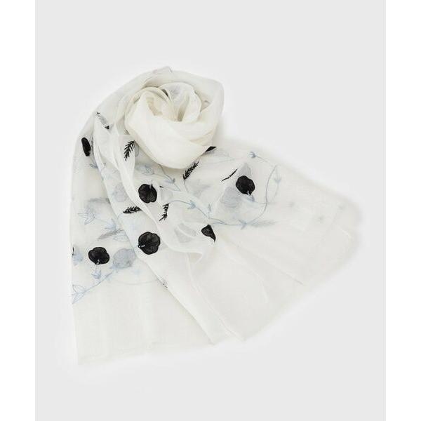 LAURA ASHLEY / ローラ アシュレイ 【シルク混／刺繍入り】シアーストール