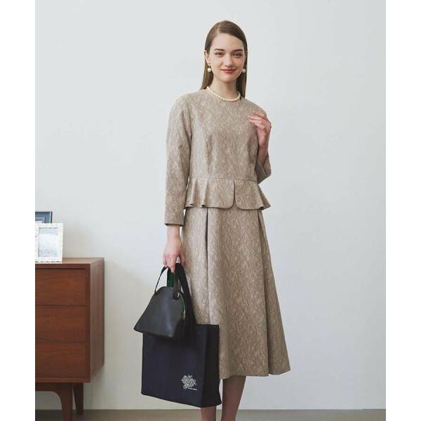 LAURA ASHLEY / ローラ アシュレイ 【セレモニーおすすめ！】ペプラム風ジャカードワンピ...