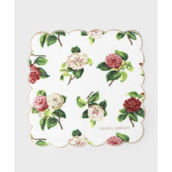 LAURA ASHLEY / ローラ アシュレイ カミール柄 プリント スカラップ刺繍タオルハンカチ
