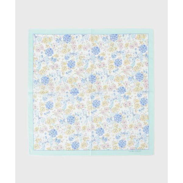 LAURA ASHLEY / ローラ アシュレイ 大リボン＆お花 プリントハンカチ
