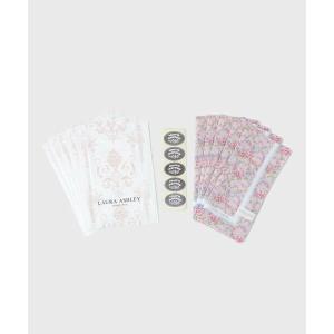 LAURA ASHLEY / ローラ アシュレイ 【WEB限定／お配りギフトにおすすめ！／ラッピング資材付き】小リボン＆お花 プリントハンカチ ピンク 5枚セット