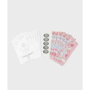 LAURA ASHLEY / ローラ アシュレイ 【WEB限定／お配りギフトにおすすめ！／ラッピング資材付き】大リボン＆お花 プリントハンカチ ピンク 5枚セット