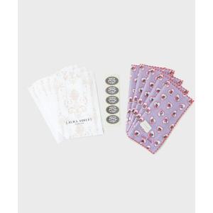 LAURA ASHLEY / ローラ アシュレイ 【WEB限定／お配りギフトにおすすめ！／ラッピング資材付き】オデッサラヴハーツ柄プリントタオルハンカチ 5枚セット