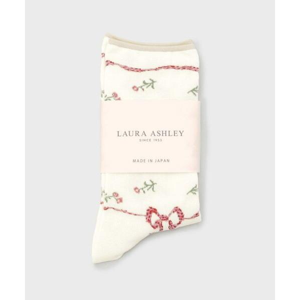 LAURA ASHLEY / ローラ アシュレイ 【日本製】ラークフィールドリボン柄 靴下