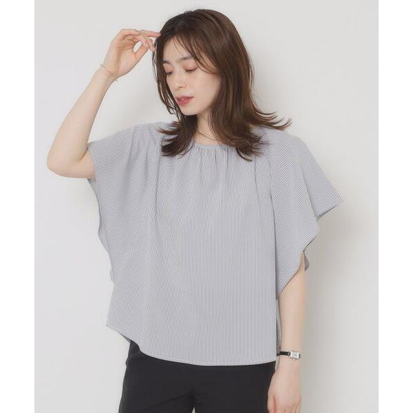 ITS'DEMO / イッツデモ 【清涼感／手洗い可】サッカーストライプブラウス