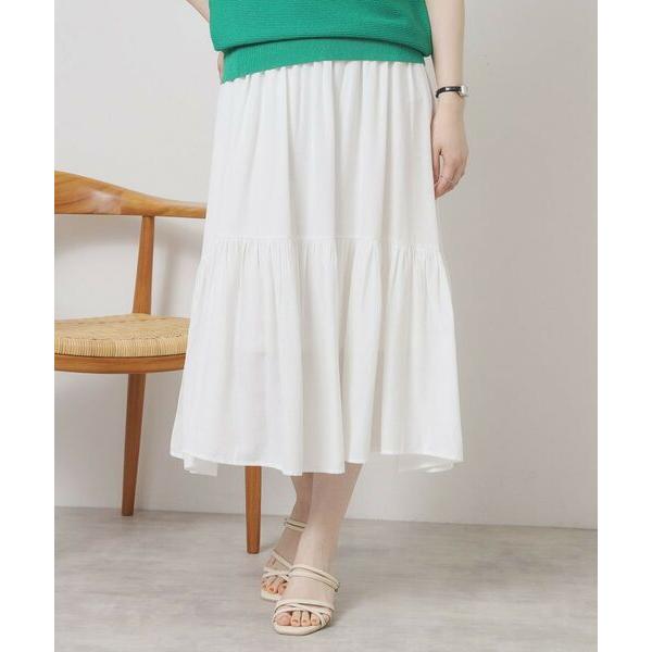 ITS'DEMO / イッツデモ 【ウエストゴム／手洗い可】強撚スラブスカート