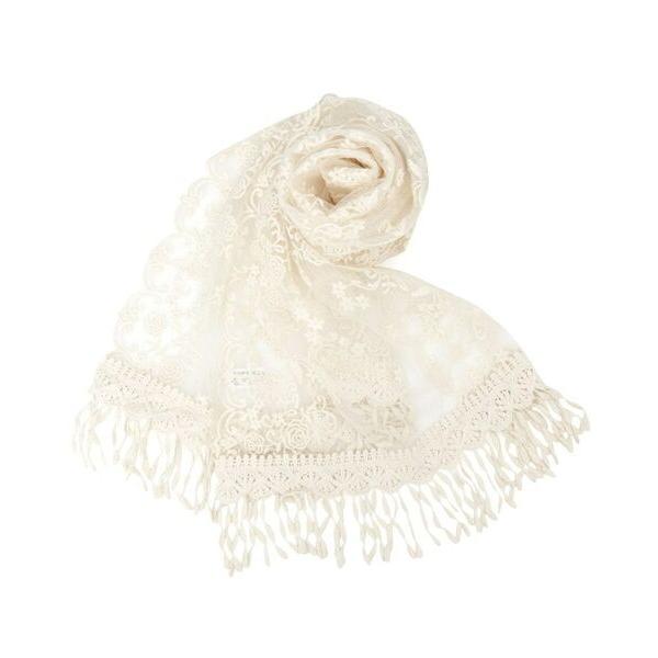 ITS'DEMO / イッツデモ 【手洗い可】ローズフラワーレースストール