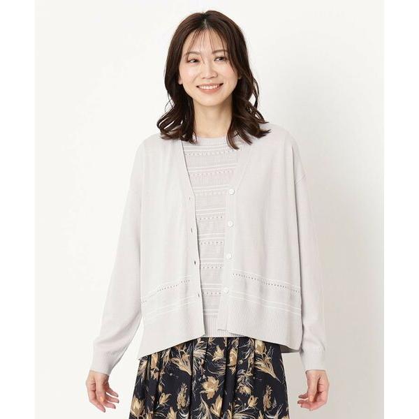CORDIER / コルディア 【手洗い可／アンサンブル/M~4Lサイズ】ルーズファイン カーディガ...