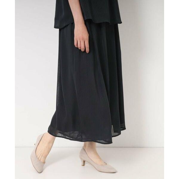 CORDIER / コルディア 【S〜4Lサイズ/セットアップ/洗える】艶サテンストライプ ガウチョ...