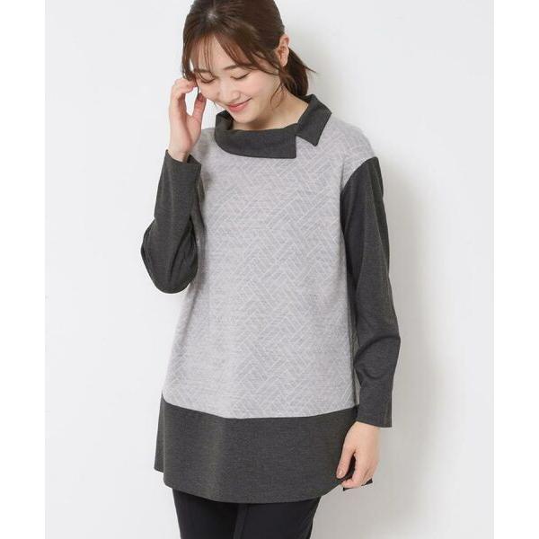 CORDIER / コルディア 【M〜4Lサイズ/洗える】キルトジャカードジャージチュニック
