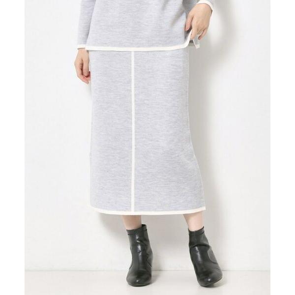 CORDIER / コルディア 【セットアップ】ウールブレンド配色ラインニットスカート