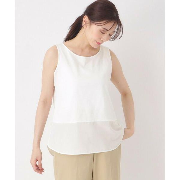 CORDIER / コルディア 【M〜4Lサイズ】レイヤードスタイルはお任せ／布帛切り替えタンクトッ...