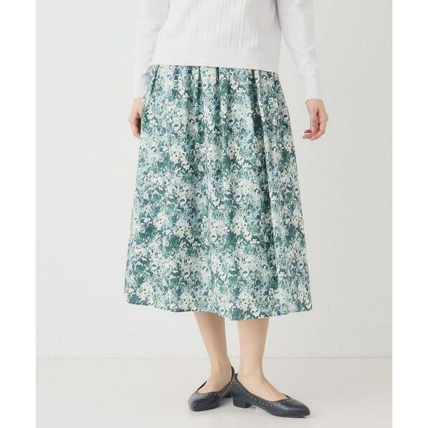 CORDIER / コルディア 【洗える】フラワーモチーフプリントギャザーフレアスカート