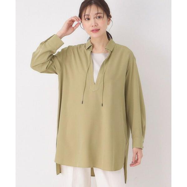 CORDIER / コルディア 【M〜4Lサイズ/洗える】サンドウォッシュ チュニックブラウス