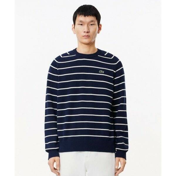 LACOSTE / ラコステ オーガニックコットン オーバーサイズ ボーダーニットマリンセーター