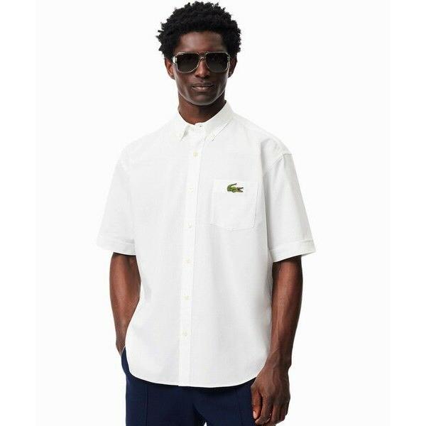 LACOSTE / ラコステ ウォッシュドオックスフォード半袖ボタンダウンシャツ