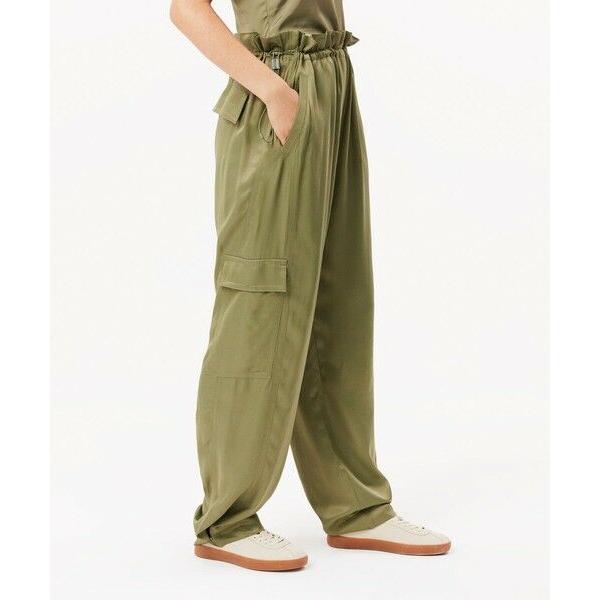 LACOSTE / ラコステ ドロストコード ルーズフィットサテンカーゴパンツ / サテンパンツ 裾...